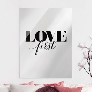 Quadro in vetro - Love first - Formato verticale