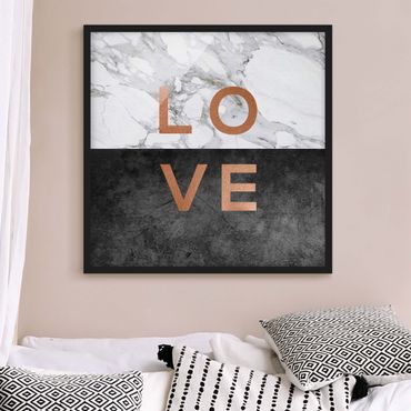 Poster con cornice - Love in rame e marmo