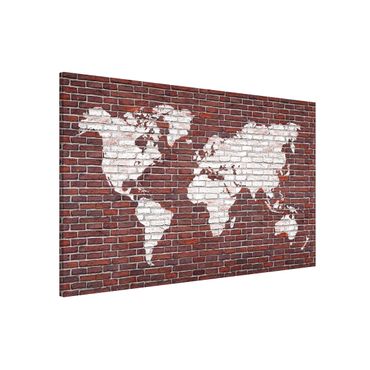 Lavagna magnetica - Brick World Map - Formato orizzontale 3:2