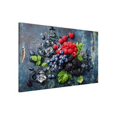 Lavagna magnetica - Berry Mix With Ice Cubes Wood - Formato orizzontale 3:2