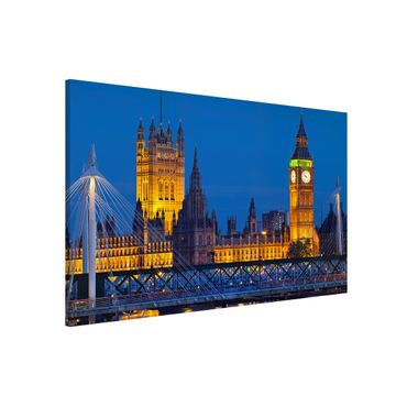 Lavagna magnetica - Big Ben And Westminster Palace In London At Night - Formato orizzontale