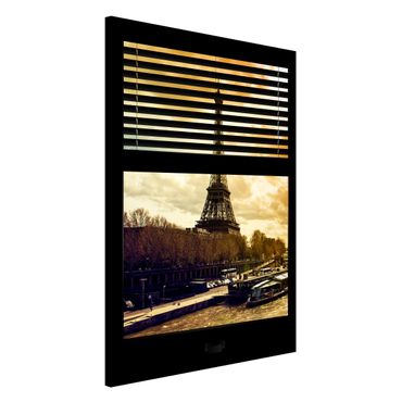 Lavagna magnetica - Window Blinds Paris Eiffel Tower Suns - Formato verticale
