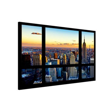 Lavagna magnetica - Window View Sunrise New York - Formato orizzontale