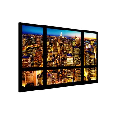 Lavagna magnetica - Windows Overlooking New York At Night - Formato orizzontale