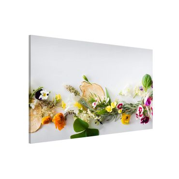 Lavagna magnetica - Fresh Herbs With Edible Flowers - Panorama formato orizzontale