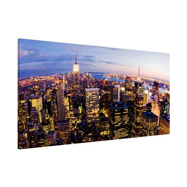 Lavagna magnetica - New York Skyline At Night - Panorama formato orizzontale