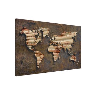 Lavagna magnetica - Stainless World Map - Formato orizzontale 3:2