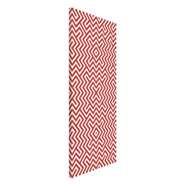 Lavagna magnetica - Red Geometric Stripe Pattern - Panorama formato verticale