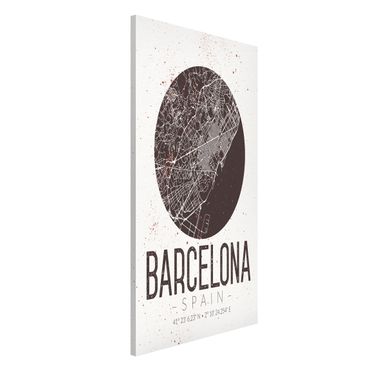 Lavagna magnetica - Barcelona City Map - Retro - Formato verticale 4:3