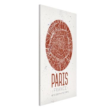 Lavagna magnetica - Paris City Map - Retro - Formato verticale 4:3