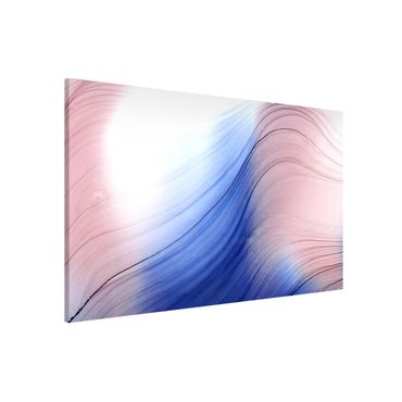 Lavagna magnetica - Danza di colori mélange blu con rosa