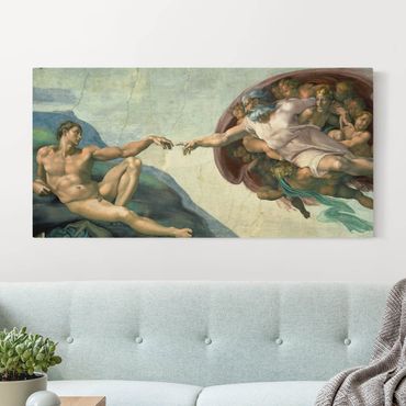Quadro su tela naturale - Michelangelo - La Cappella Sistina - Formato orizzontale 2:1