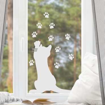 Adesivo per finestre - No.UL631 Little Cat