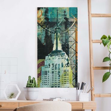Stampa su tela - NY Graffiti Empire State Building