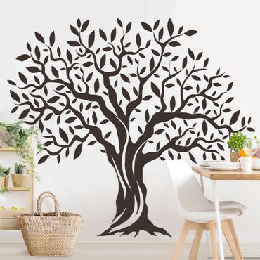Adesivo murale - Olive albero con foglie