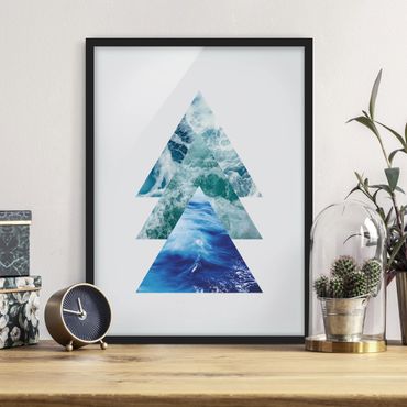 Poster con cornice - Oceano e triangoli