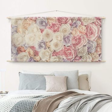 Arazzo da parete - Rose artistiche in pastello