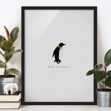 Poster con cornice - Citazione pinguino Hello Handsome