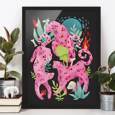 Poster con cornice - Leopardi rosa