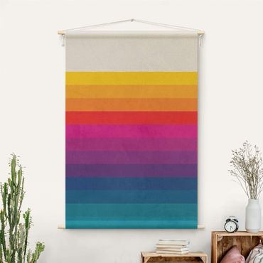 Arazzo da parete - Righe arcobaleno rétro