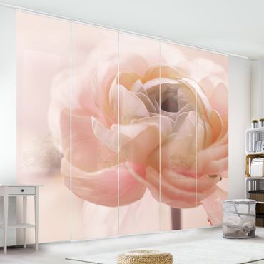 Tenda scorrevole set - Focus su fioritura rosa - Pannello