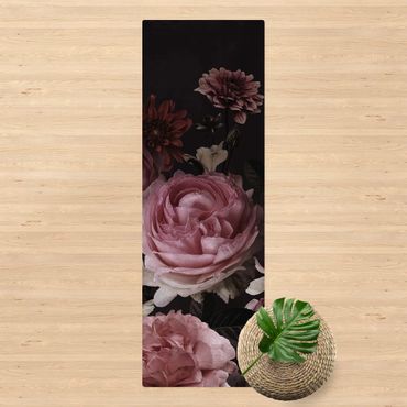 Tappetino di sughero - Rose su sfondo nero vintage - Formato verticale 1:3