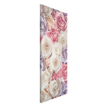 Lavagna magnetica - Rose Pastel Paper Art Roses - Panorama formato verticale