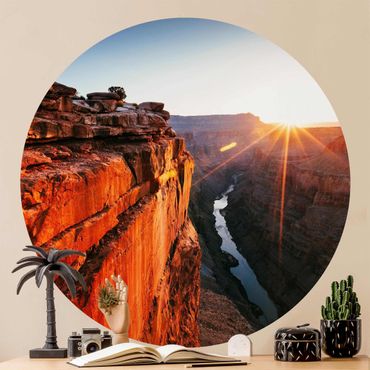 Carte da parati rotonde - Sole nel Grand Canyon