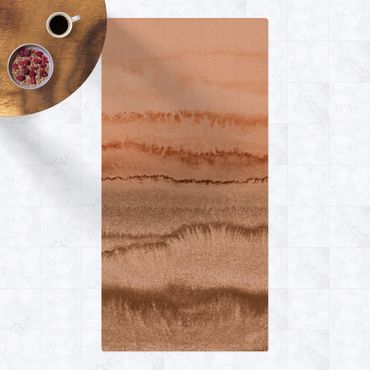 Tappetino di sughero - Gioco di colori fragore delle onde in seppia - Formato verticale 1:2