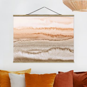 Foto su tessuto da parete con bastone - Gioco di colori fragore delle onde in seppia - Orizzontale 4:3