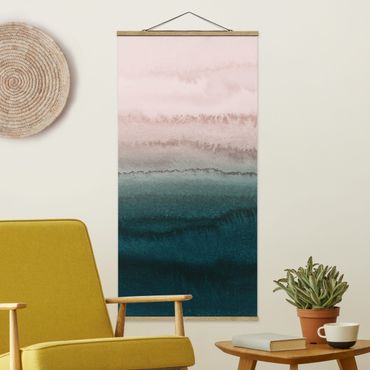 Foto su tessuto da parete con bastone - Gioco di colori fragore delle onde - Verticale 1:2