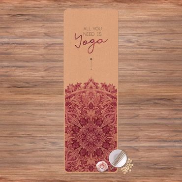 Tappetino yoga - Detto All you need is Yoga rosso