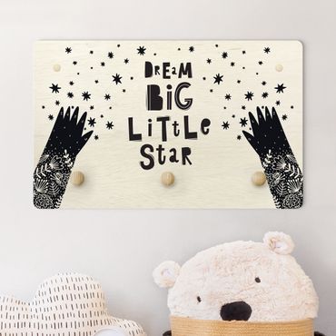 Appendiabiti per bambini - Citazione Dream Big Little Star con fiori in nero