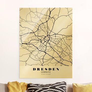 Quadro in vetro - Dresden City Map - Classical - Verticale 3:4