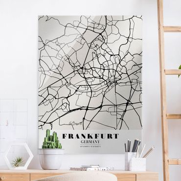 Quadro in vetro - Frankfurt City City Map - Classical - Verticale 3:4