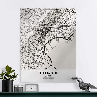 Quadro in vetro - Tokyo City Map - Classic - Verticale 3:4