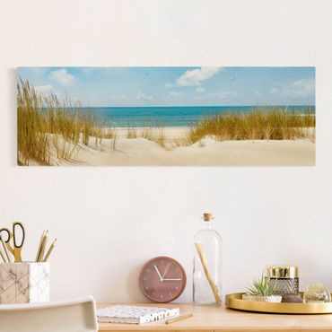 Quadro su tela naturale - Spiaggia del Mare del Nord - Panorama 3:1