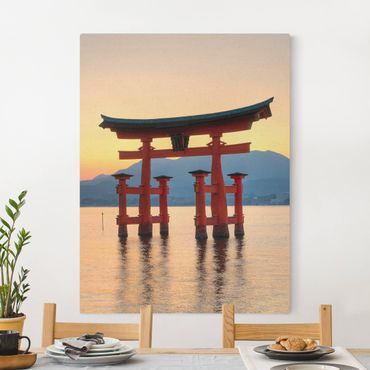 Quadro su tela naturale - Torii all' Itsukushima - Formato verticale 3:4
