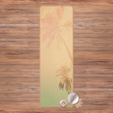 Tappetino yoga - Piante tropicali palme al tramonto III