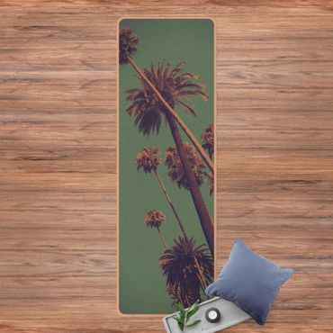 Tappetino yoga - Piante tropicali palme e cielo