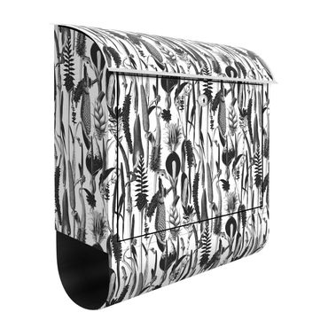 Cassetta postale - Trama tropicale lussuosa in bianco e nero
