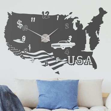 Adesivo murale orologio - Stati Uniti d'America