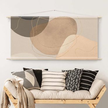 Arazzo da parete - Impressioni frivole in beige