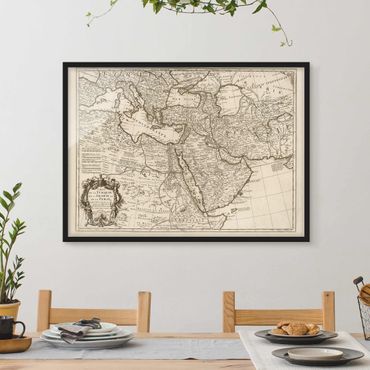 Poster con cornice - Cartina vintage dell'Oriente