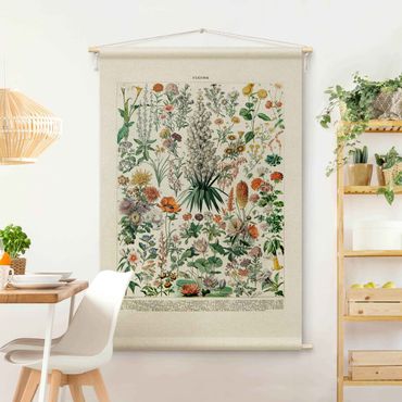 Arazzo da parete - Tavola didattica vintage con fiori I