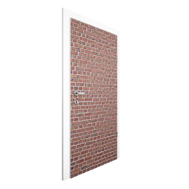 Carta da parati per porte - Brick Effect Wallpaper - Red Brick Wallpaper UK