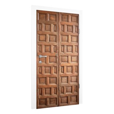 Carta da parati per porte - Mediterranean wooden door from Granada