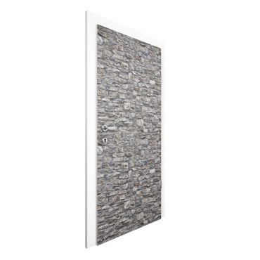 Carta da parati per porte - Stone Wallpaper - Grey Natural Stone Wallpaper