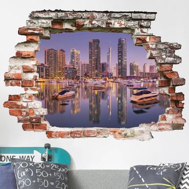 Adesivo murale 3D - Dubai Skyline And Marina - orizzontale 4:3