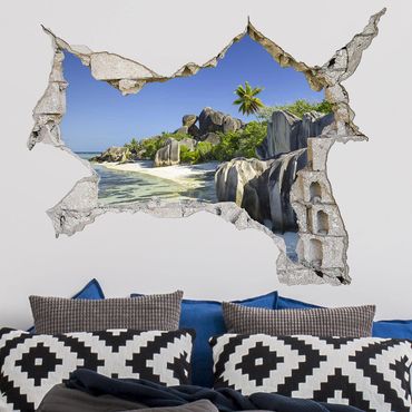 Adesivo murale 3D - Dream Beach Seychelles - orizzontale 4:3